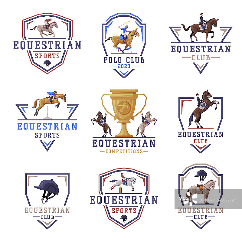 马术运动标志设计：赛马骑师图片素材