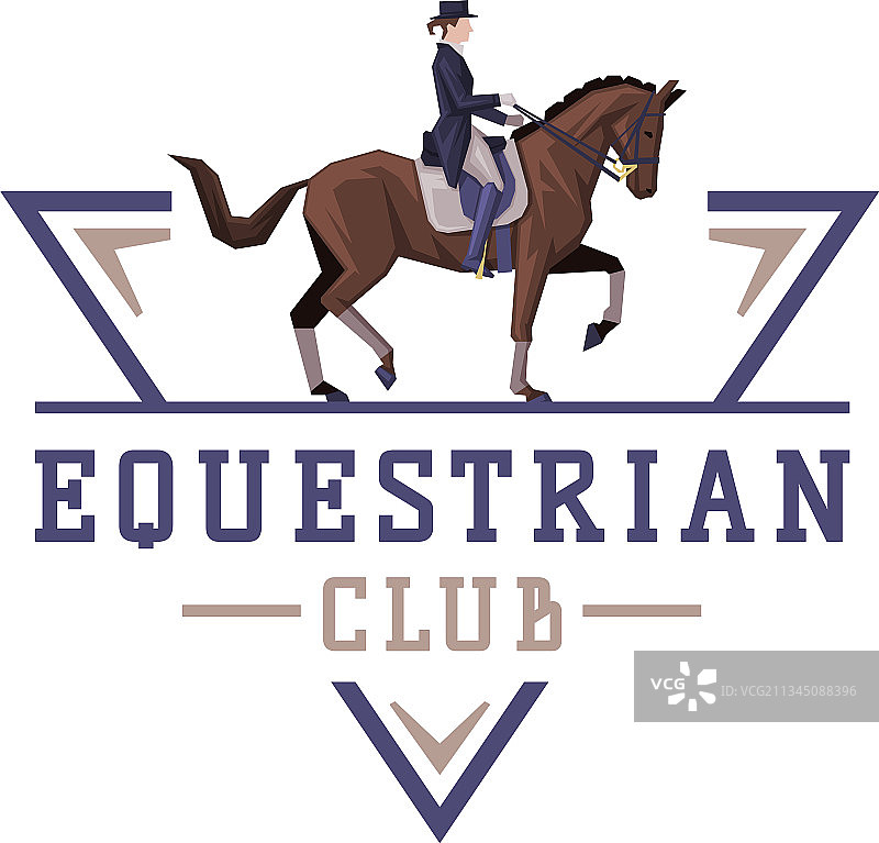 马术俱乐部Logo设计：骑师骏马图片素材