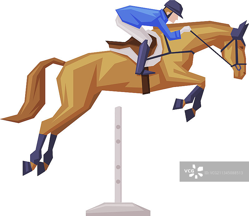 骑马跨越障碍的骑师图片素材