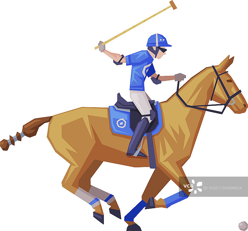 马球运动员骑马驰骋图片素材