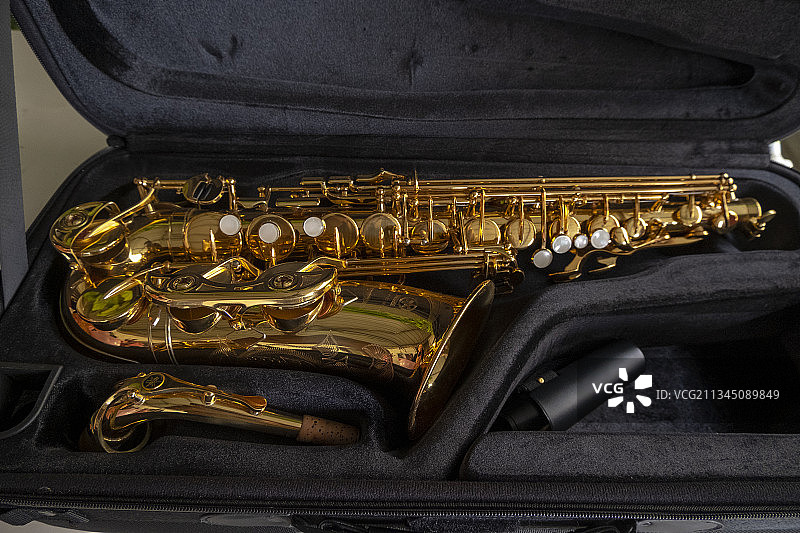 萨克斯,乐器,铜管乐器,金色,无人图片素材