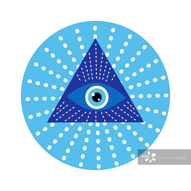 用于保护的孤立邪恶之眼护身符图片素材