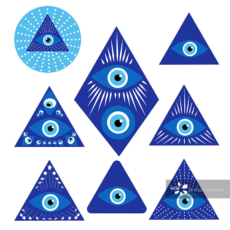 用于保护的孤立邪恶之眼护身符图片素材