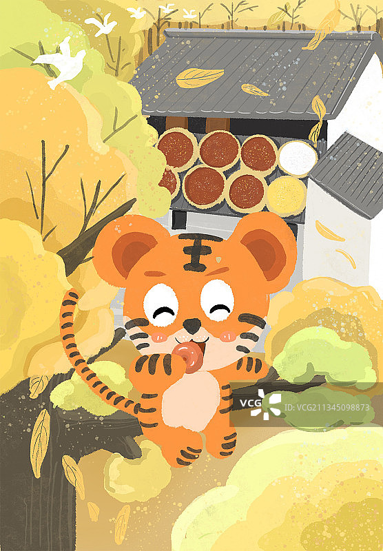 虎虎的四季——秋图片素材