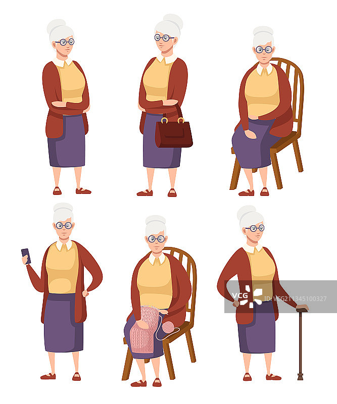 穿着休闲装的老年妇女图片素材