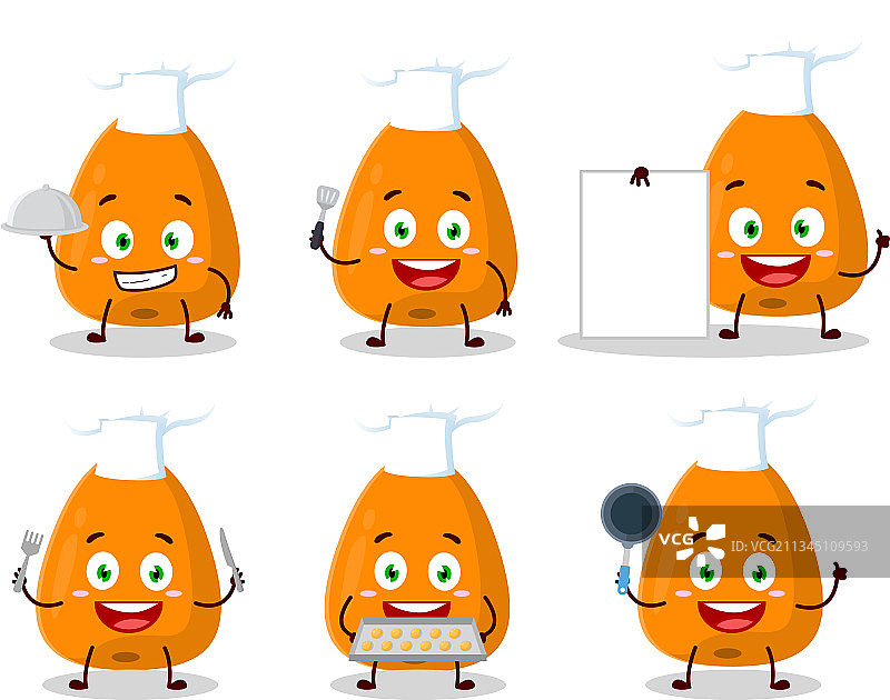 人物枇杷与各种厨师表情图片素材