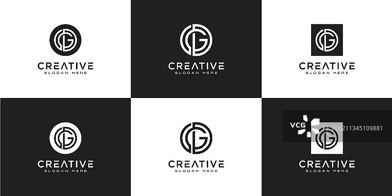 创意字母GD标志模板套装图片素材