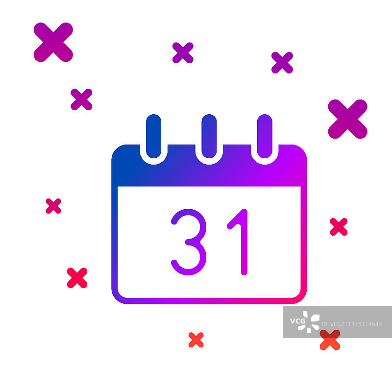 白色背景上的彩色日历图标图片素材