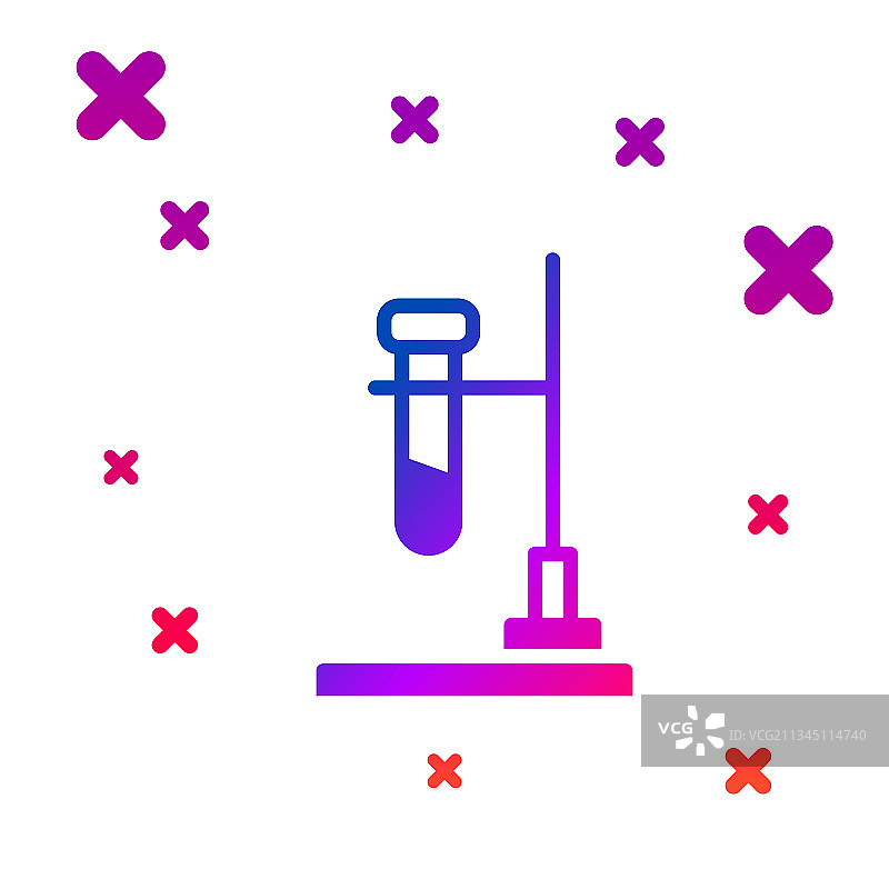 加热器上的彩色玻璃试管烧瓶图片素材