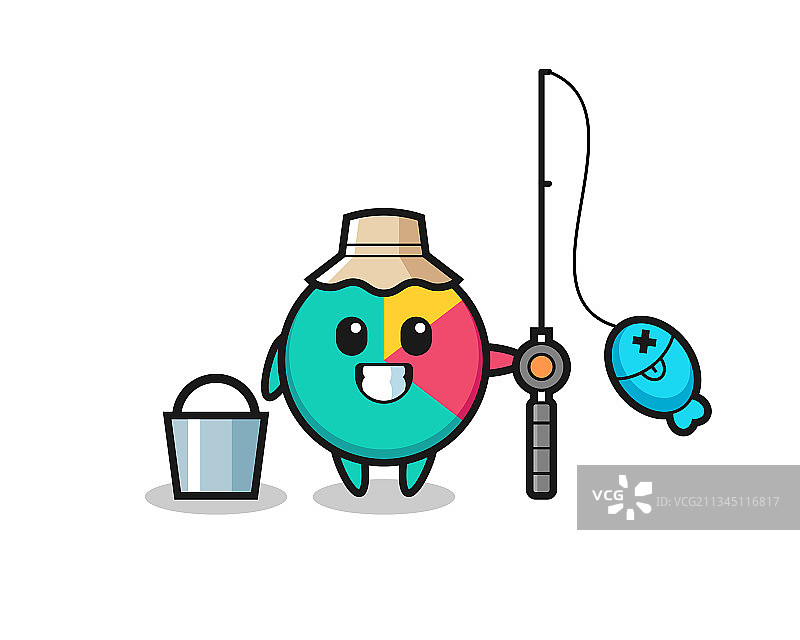 作为渔夫的图表吉祥物角色图片素材