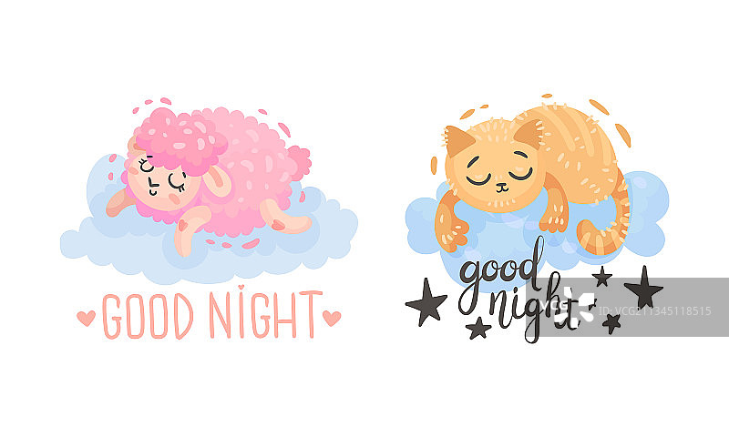 带有晚安字样的可爱图片图片素材