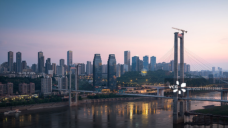 重庆市南岸区南坪城市天际线图片素材