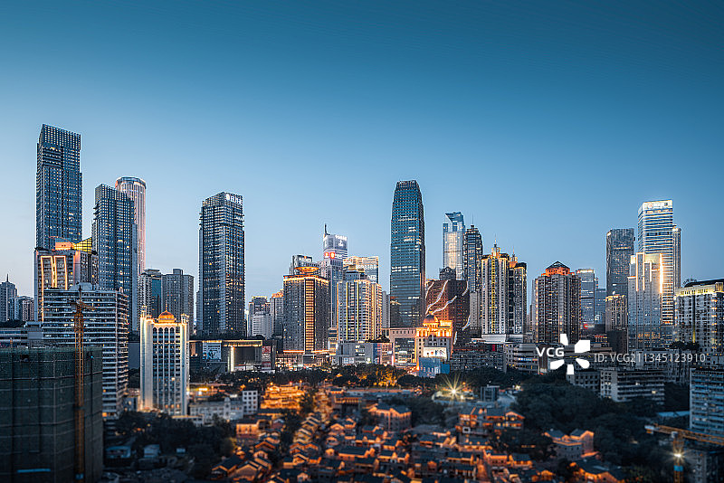 重庆市渝中区十八梯著名景点改造过程图片素材