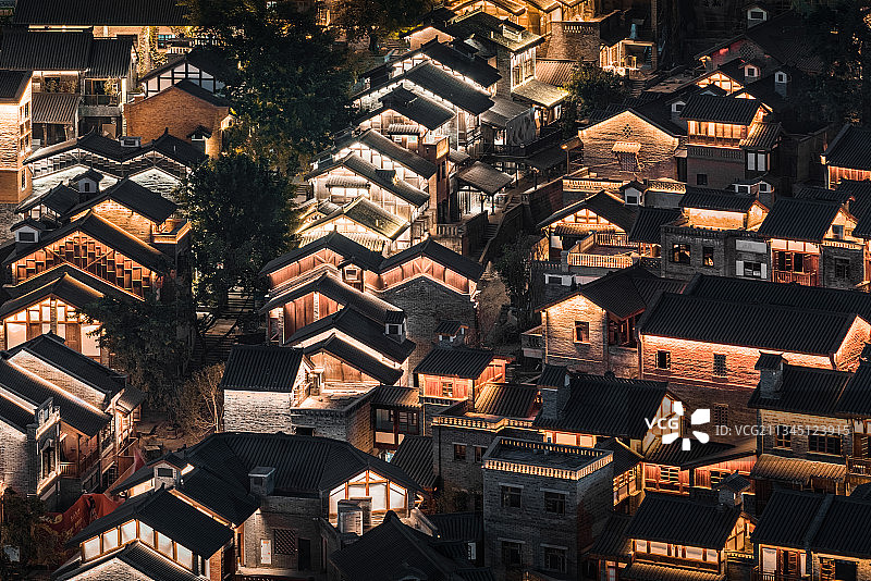 重庆市渝中区十八梯著名景点改造过程图片素材