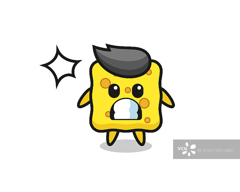 震惊表情的海绵卡通角色图片素材