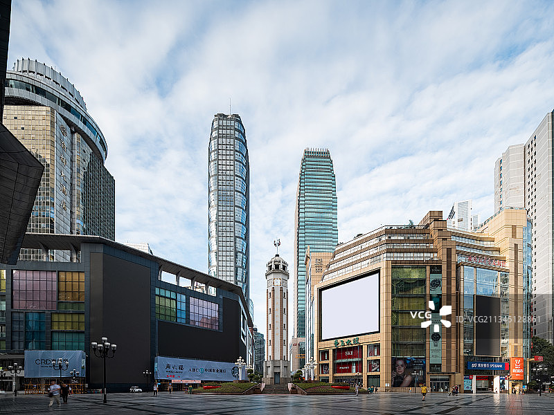 重庆市渝中区解放碑日出图片素材