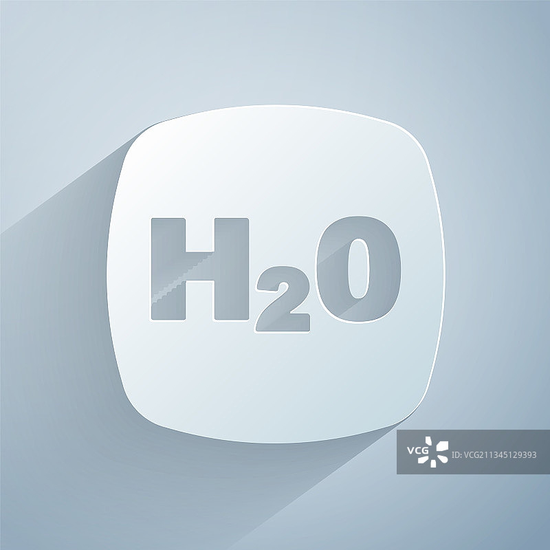 水的化学式H2O剪纸图片素材