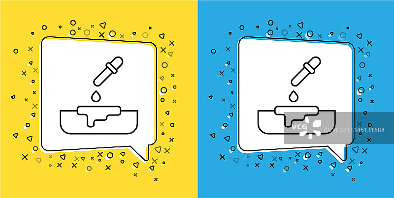 带移液器图标的培养皿线条集，已隔离图片素材