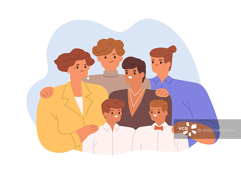 不同世代的幸福家庭合影图片素材