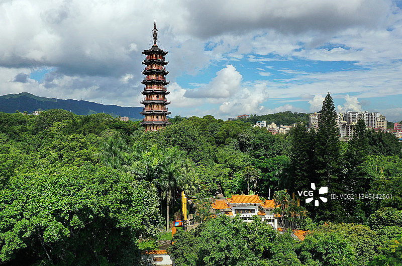 广东省深圳市龙华区龙华公园航拍图片素材