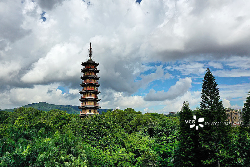 广东省深圳市龙华区龙华公园航拍图片素材