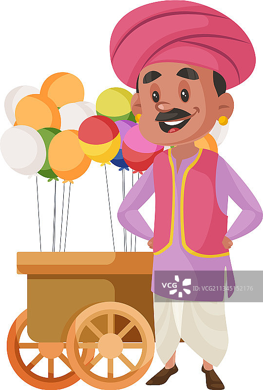 卡通气球销售员图片素材