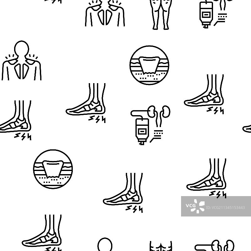 人类疾病问题无缝图案图片素材