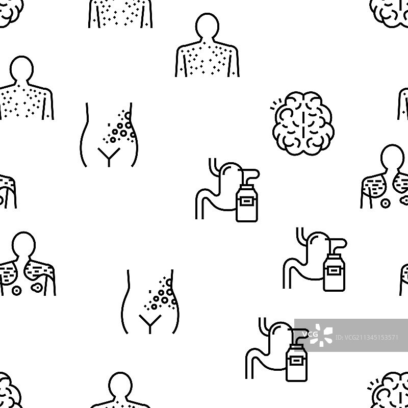 疾病健康问题无缝图案图片素材