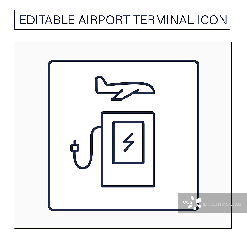 公共充电站线性图标图片素材
