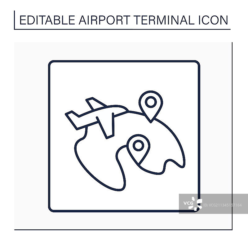 国内航班线性图标图片素材