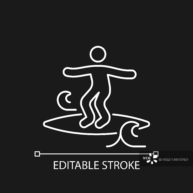 深色背景上的白色线性海浪图标图片素材