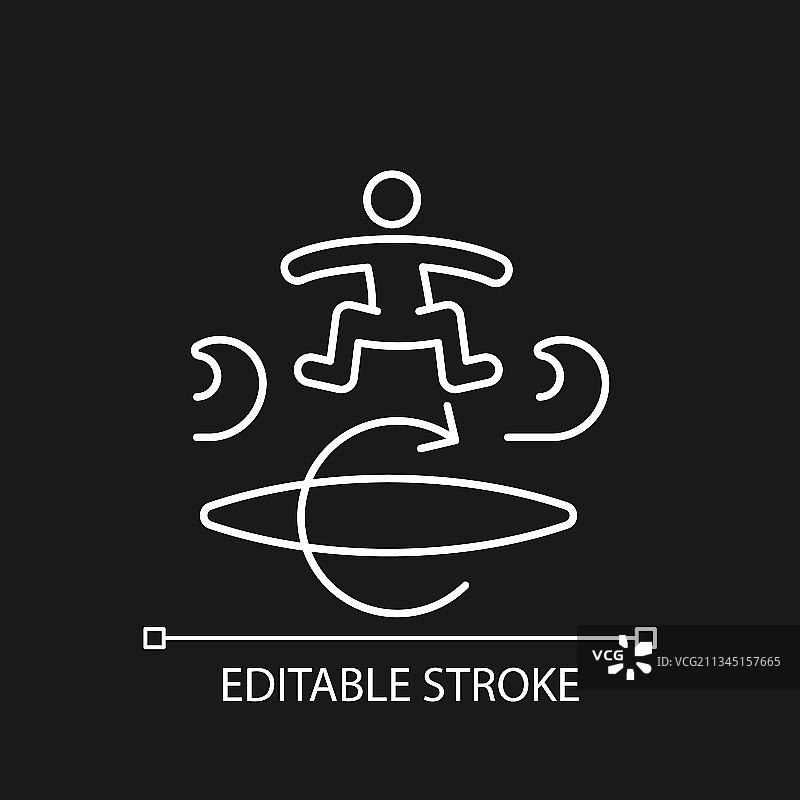 滑板冲浪技巧白色线性图标图片素材