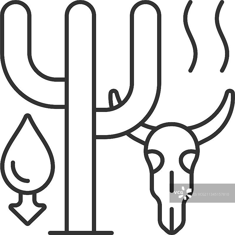 极端干旱导致动物灭绝线性图片素材