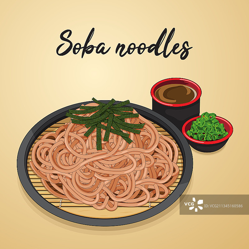 日式荞麦面食谱图片素材