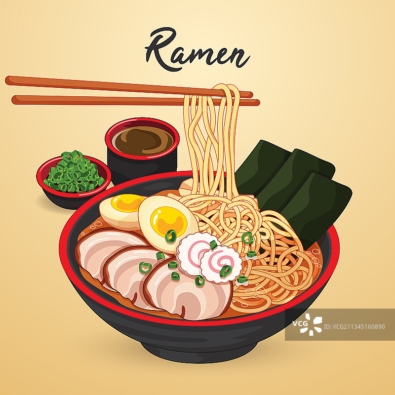 日式拉面食谱图片素材