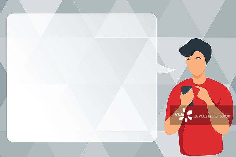 使用手机并显示语音气泡的男人图片素材