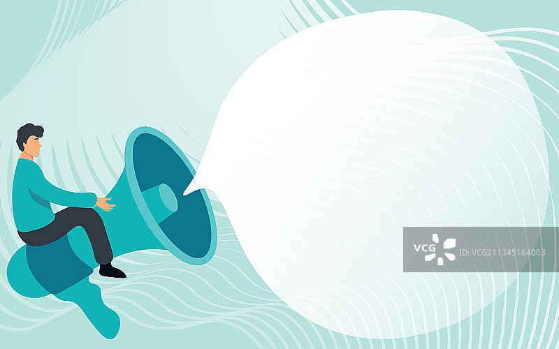 骑着大喇叭的绅士插画图片素材