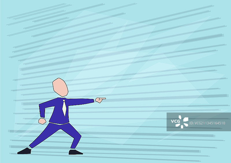 身穿西装的男人半站着指点图片素材