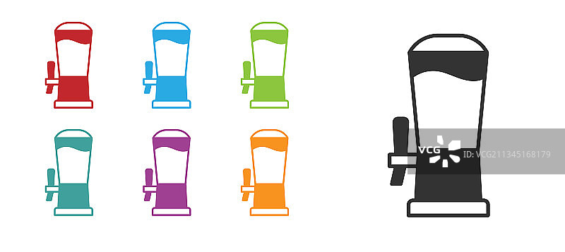 黑色啤酒龙头图标（白色背景）图片素材