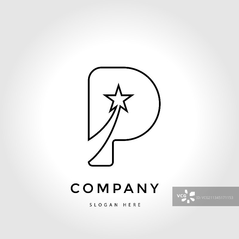 字母P抽象符号标志图片素材