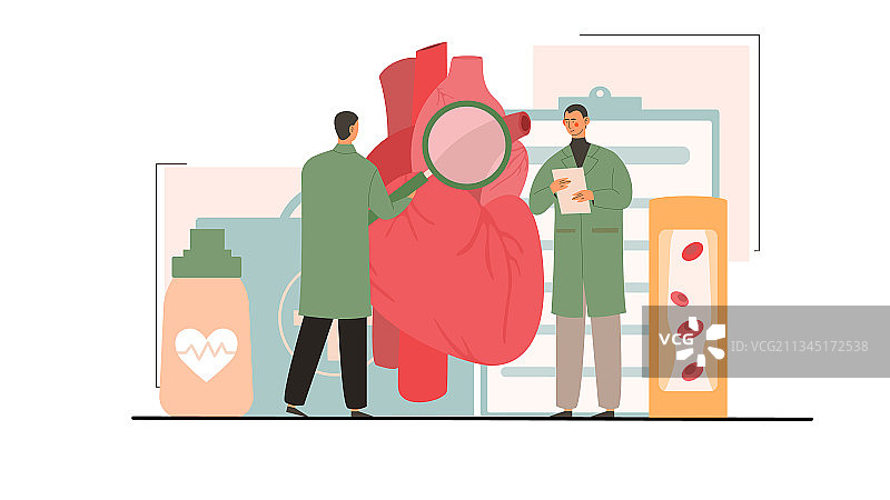 两位男医生一同治疗动脉粥样硬化图片素材