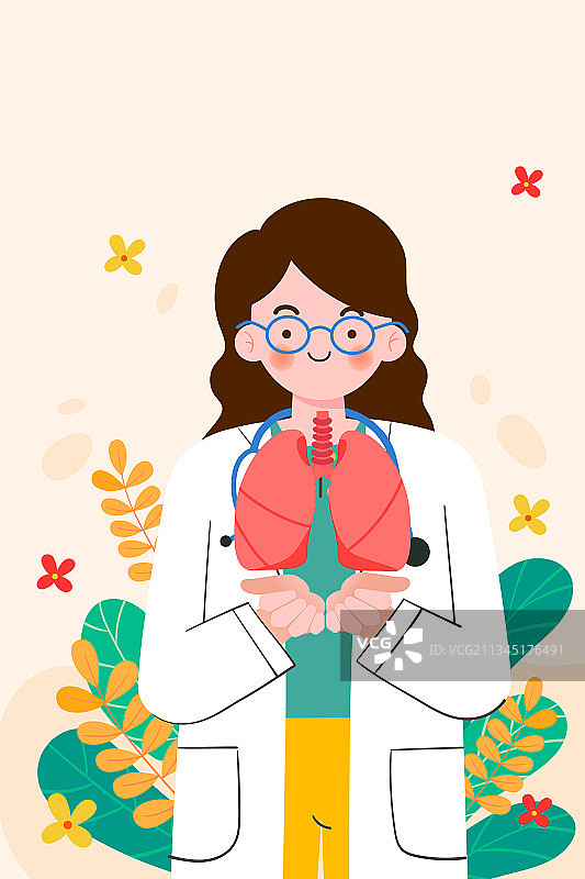 治疗肺部相关疾病矢量插画图片素材