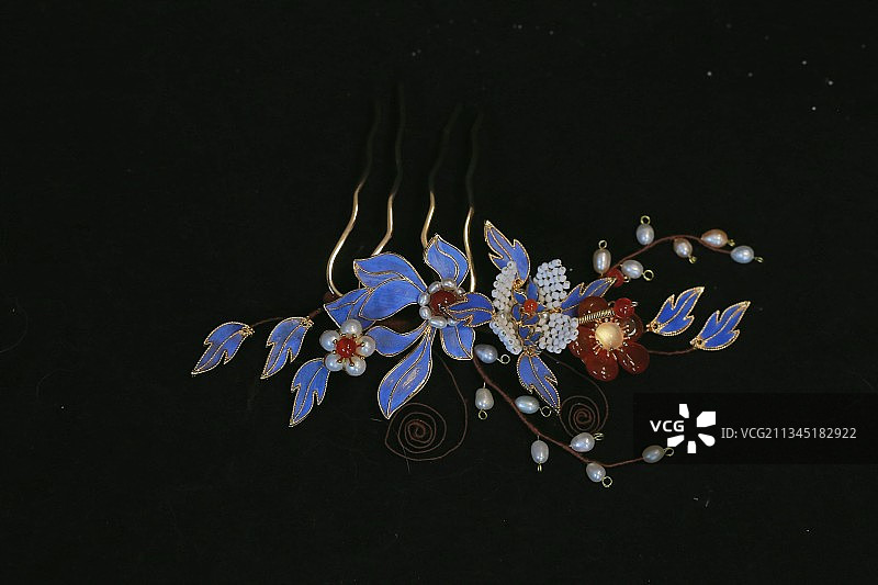 中国古代古风仿点翠发簪图片素材