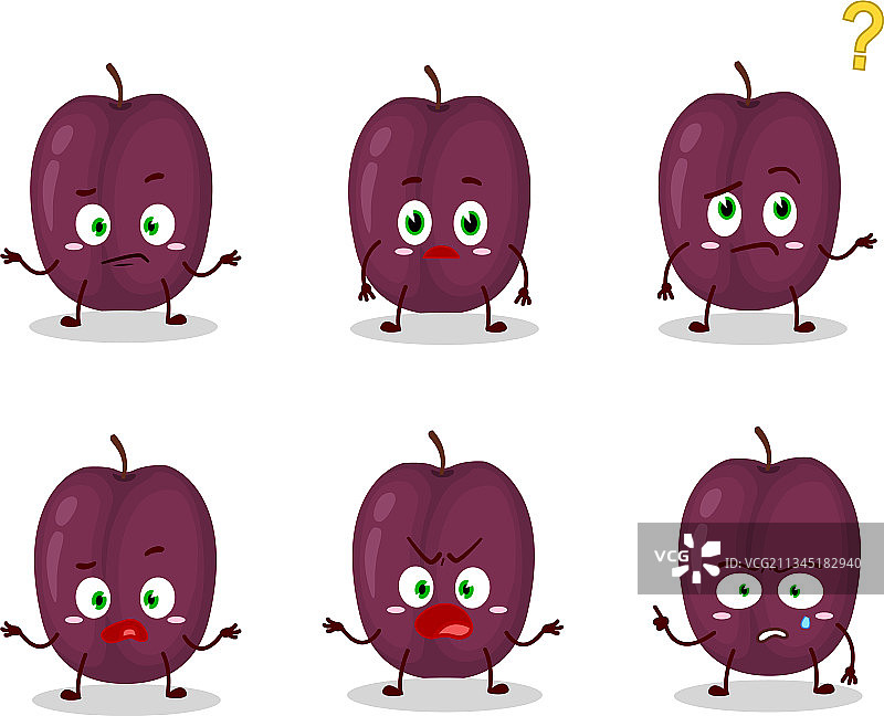 表情丰富的卡通李子图片素材