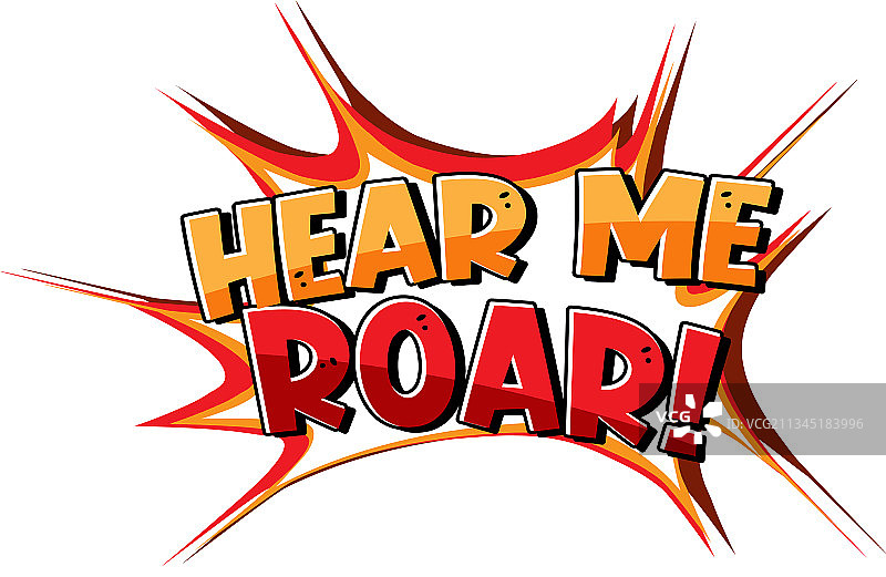 白色背景上的“听我怒吼”字体banner图片素材