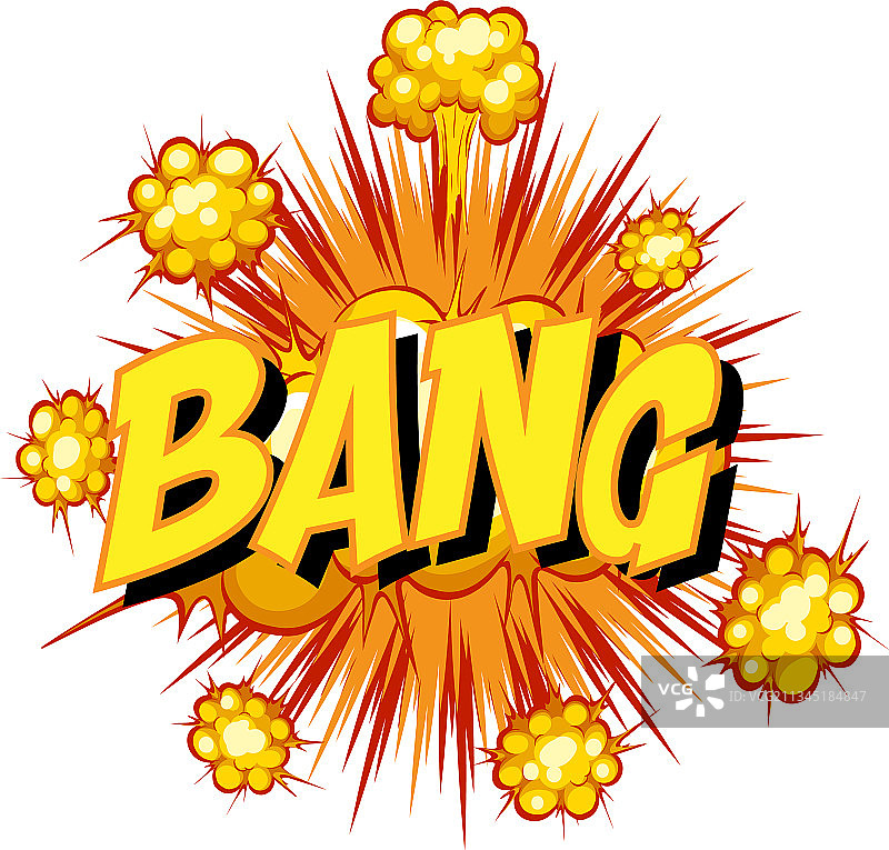 带有爆炸文字的卡通对话气泡图片素材
