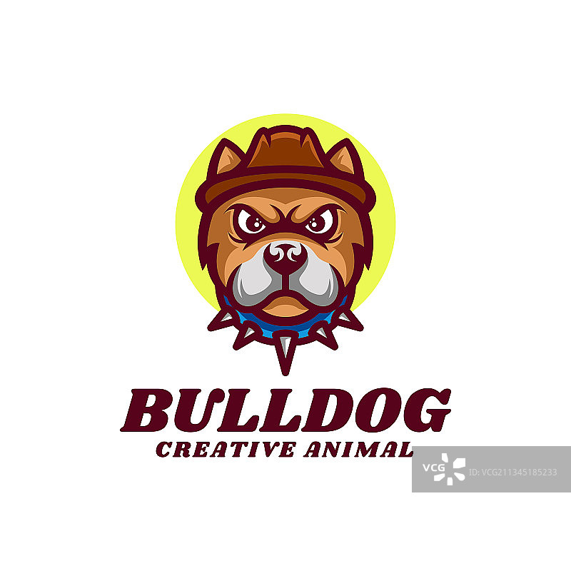 斗牛犬卡通吉祥物logo图片素材
