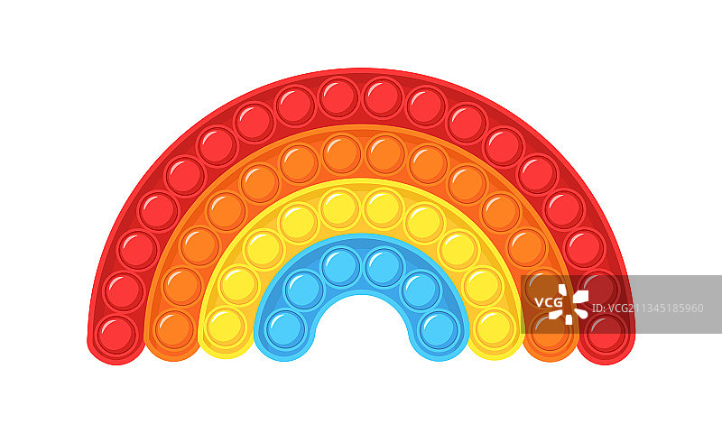 Pop It指尖玩具，流行的彩虹色感官玩具图片素材