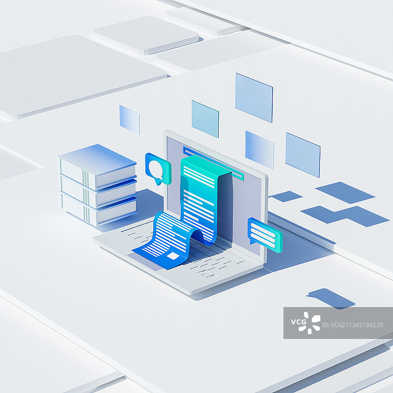 3D等轴风格互联网科技元素插图图片素材