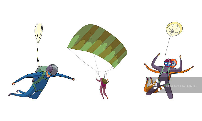 自由落体的伞兵或跳伞运动员图片素材
